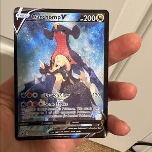 Pokemon Garchomp V Holo Blue Red Black Card